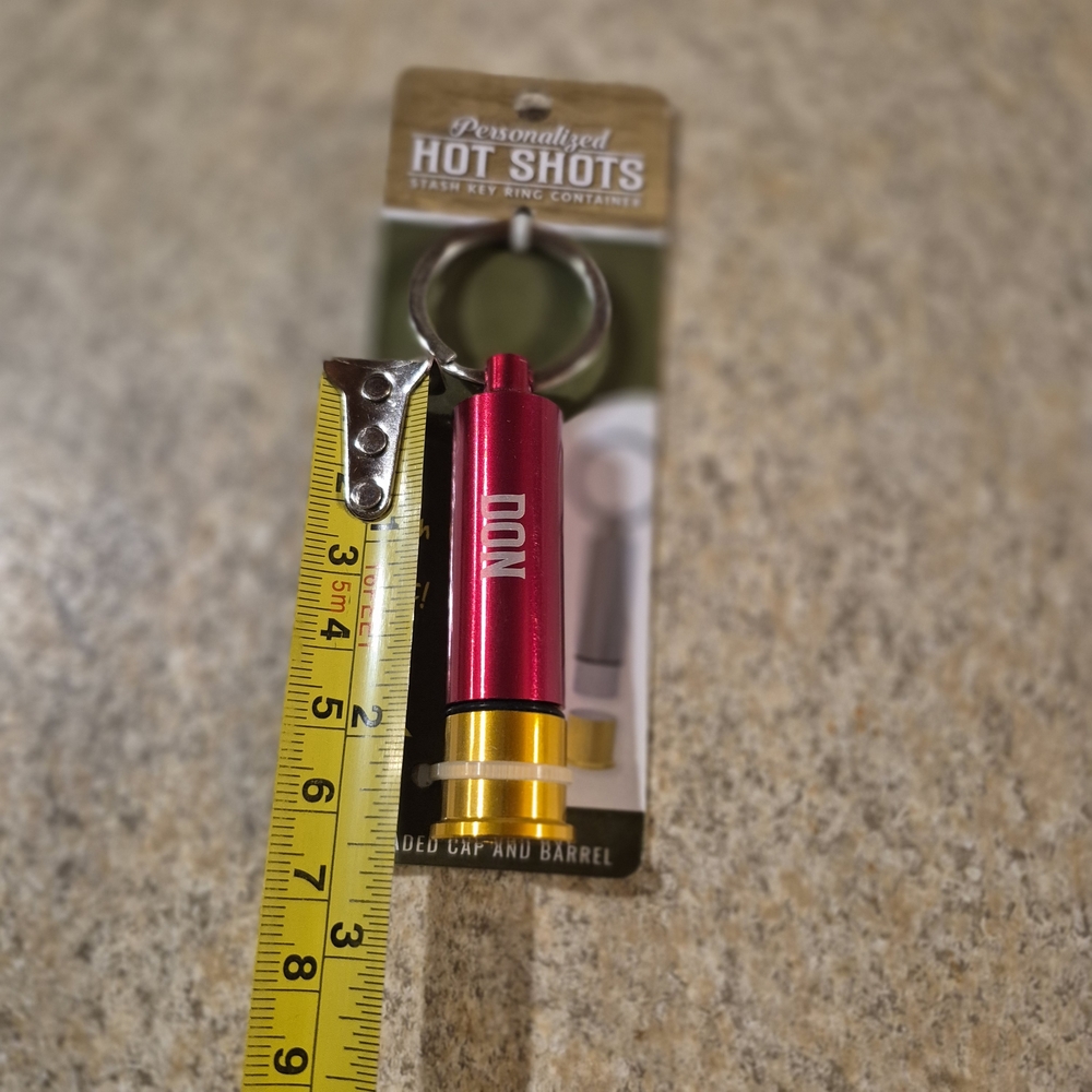 Red and Gold Keychain Stash Container - Picture 5 of 5